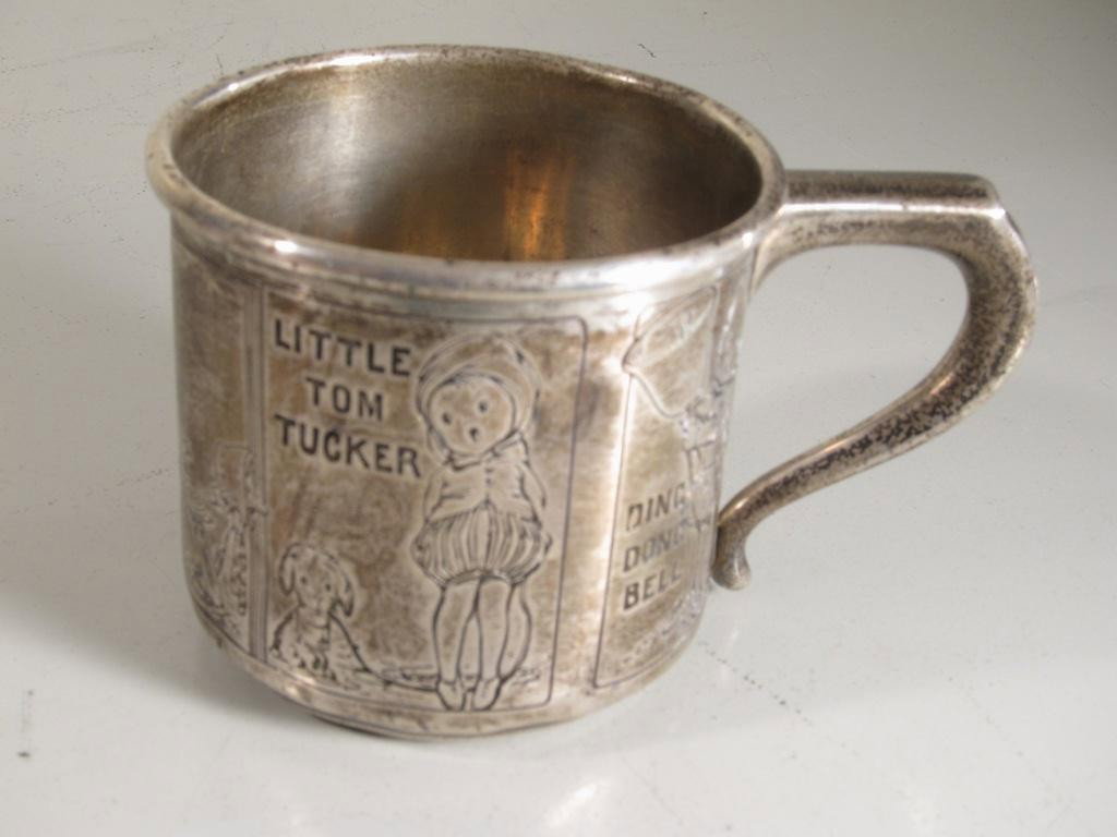 BLACK STARR & FROST BABY CUP:: Engraved with nursery rhymes.