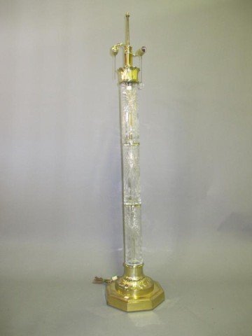 82 Cut Dresden Crystal Column Floor Lamp