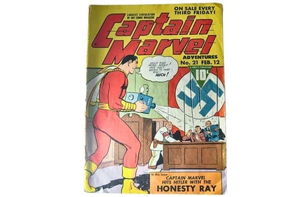 BHA747A Captain Marvel Adventures #21 - - 1943 Hitler/Nazi Cover