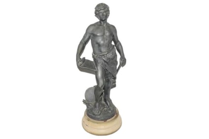 BHA541 Antique "Le Travail" Hippolyte Francois Moreau Statue