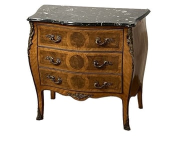 BHA16 Louis XV Style Marble Top Chest of Drawers