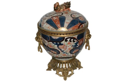 BHA510 Monumental 19th Cent. Gilt Bronze Mounted Japanese Imari Centerpiece