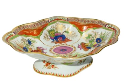 BHA516 Early 19th cent. Chamberlain Worcester Porcelain Compote Pattern #75