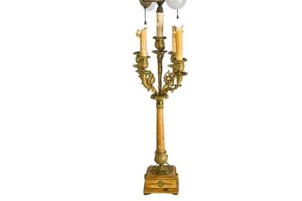 BHA660 Antique Bronze Mounted Candelabra Electrified