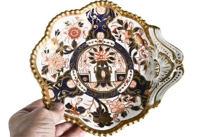 BHA548 Vintage Copeland Spode Imari Pattern Shell Shaped Plate