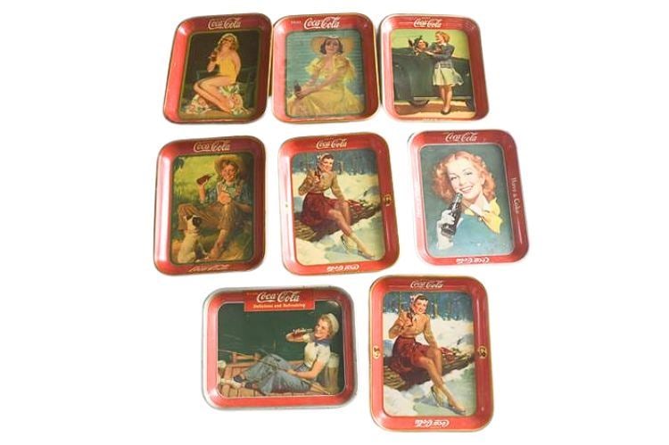 BHA549 Set of Eight (8) Vintage Coca-Cola Trays (1 of 11)