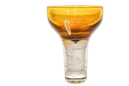 BHA557 Mark Sudduth Compote Form Art Glass Sculpture