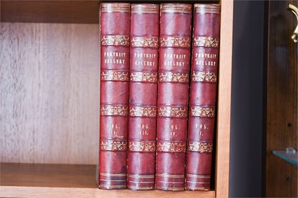 BHA652 Four Volume Leather Bound Set Portrait Gallery Distinguished Americans 1834