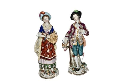 BHA524 Pair of Vintage Sampson of Paris Porcelain Figures