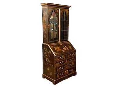 BHA14 Vintage Chinoiserie Secretaire Bookcase