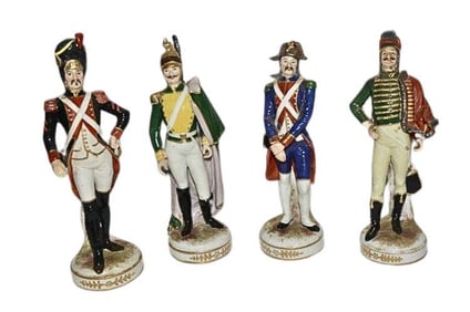 BHA536 Set of Four (4) Vintage Sevres Military Figurines