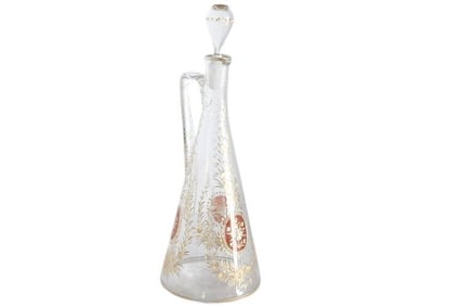 BHA753 Finely Etched Gilt Decorated Stopper Decanter