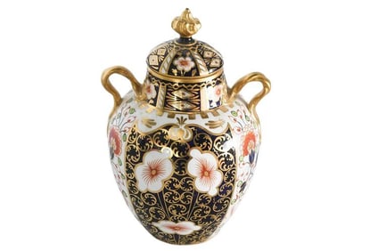 BHA760 Royal Crown Derby Imari Pattern Two-Handled Vase