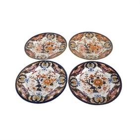 BHA795 Set of Four (4) Royal Crown Derby Imari Pattern Plates