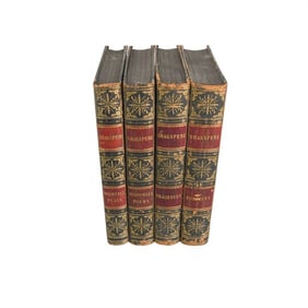 BHA813 Four (4) Doubtful Plays of Shakspere Leather Bound Books