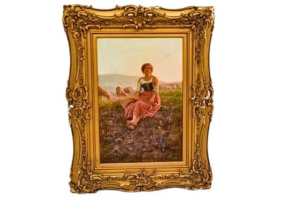 GXG214 Celommi, Raffaello (Italian, 1881-1957) O/C Shepardess