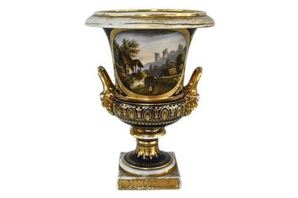 GXG257 Early 19th Century Worcester Flight Barr Porcelain Topographical Urn