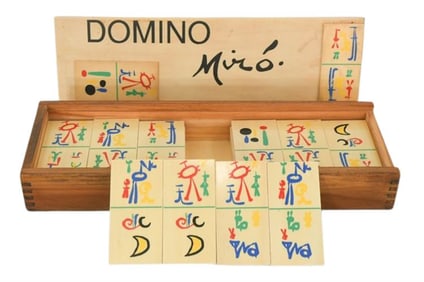 GXG191 Joan Miro Domino Set Parler Seul Art Dominoes 1958