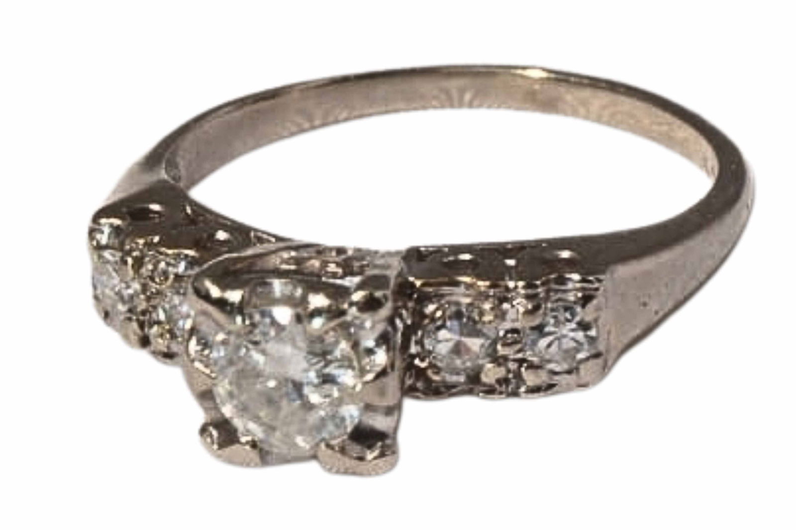 Vintage Five Diamond Engagement Ring (1 of 8)