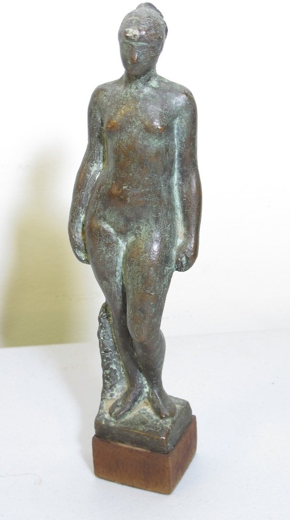 VINCENT GLINSKY (AMERICAN, 1895-1975): Bronze figure of a standing female nude. Signed on base "V. Glinksy". 10"H on base.