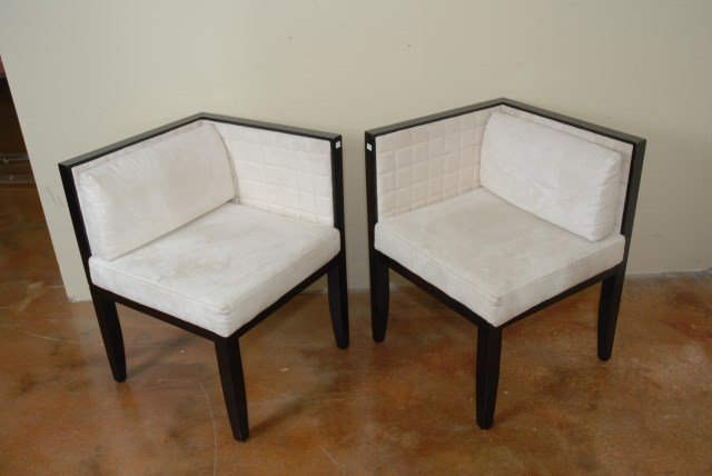 PAIR MODERN CHAIRS OR LOVESEAT: 28.5"H x 22"W x 22"D