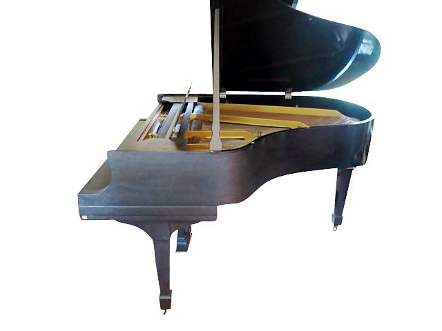 STEINWAY BABY GRAND PIANO: Mahogany case. Model M, Serial #224274. Ivory keys. Along with a matching bench. Note: Original varnish in overall crazed condition. Manufactured by Steinway & Sons. The whole raised on square taperin