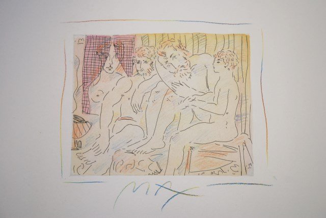 UNFRAMED LITHOGRAPH 1994 BY PETER MAX: 19.5"H x 23"W 8"H x 10"W (slight)