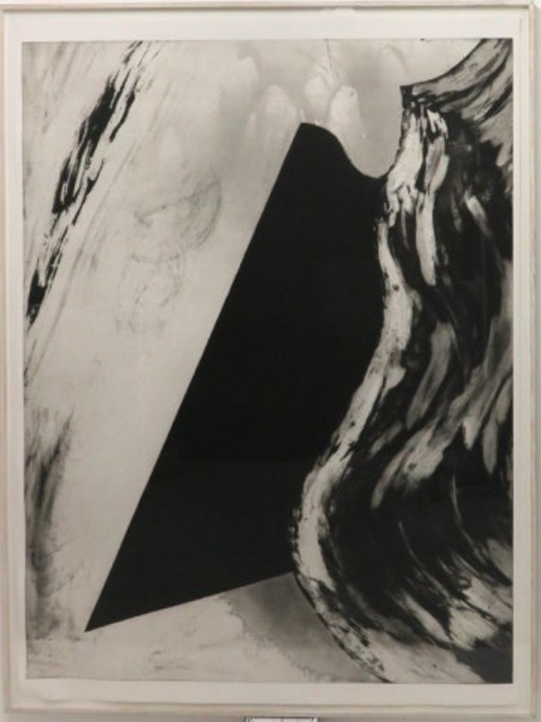 TRUE, DAVID (b. 1942, American): Black and white etching. Titled: "Cold Romance". Signed lower right in pencil David True and dated '85. Pencil numbered 4/10 lower left. Bears label on verso. Custom framed. Measures: 56¼" H x 48½"