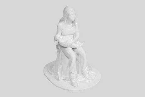 KEVIN FRANCIS GRAY (AMERICAN,b, 1962): "Coco 16", 2001. Cast resin and auto paint. The sculpture in the form of a contemporary virgin figure seated while holding a child. Height 17 inches. Overall good stable condition with no losses noted