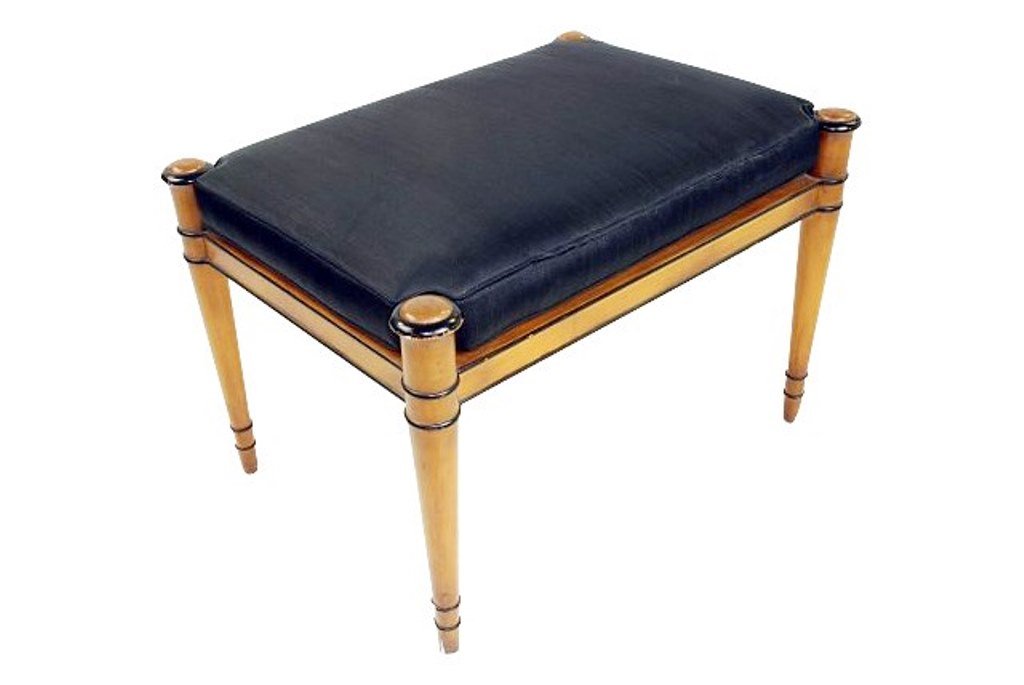Bench: A 20th C Biedermeier style bench. 18 1/2"H X 26 1/2"W X 18 3/4"L Provenance: A fine upper west side Manhattan home.