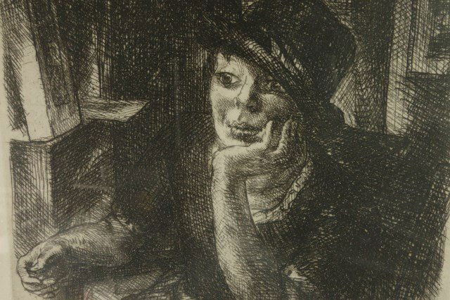 John Sloan (American,1871-1951) Rector's Daughter: Titled Rector's daughter. Etching, circa 1923. Signed and dated in the plate John Sloan 1923 lower right; number, titled and signed in pencil in the margin. Overall good stable condition with toning i