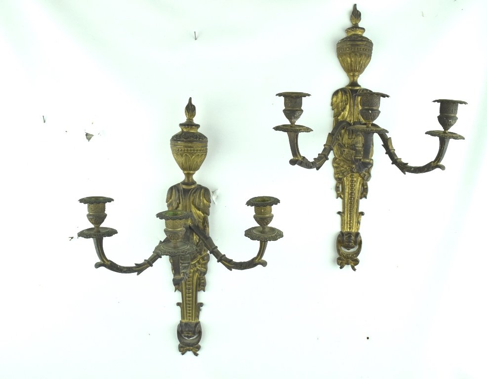 Pair French Bronze Candle Sconces (1 of 10)