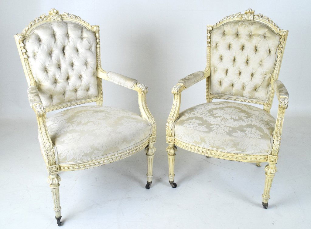 Pair French Arm Chairs (1 of 10)