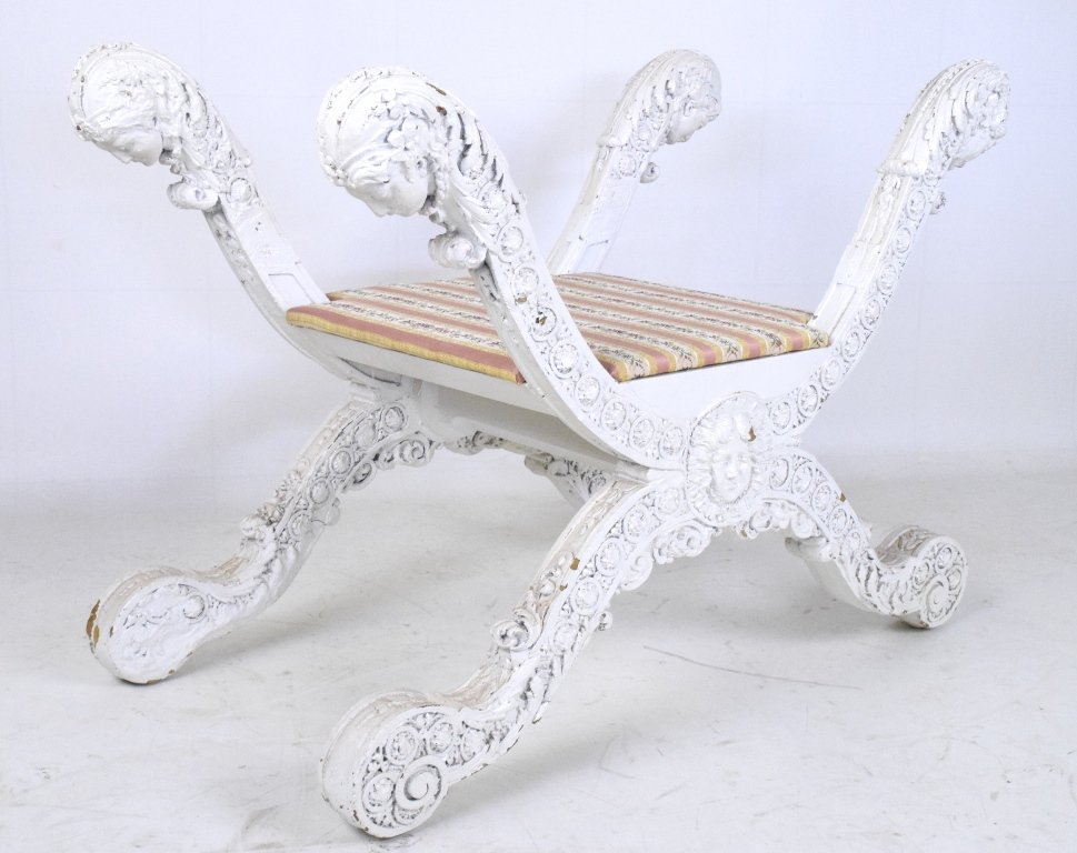 Renaissance Revival Carved Savonarola Chair (1 of 10)