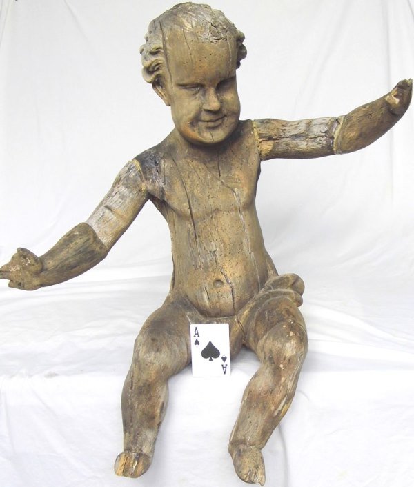 Colonial Era Wood Carved Statue (1 of 8)