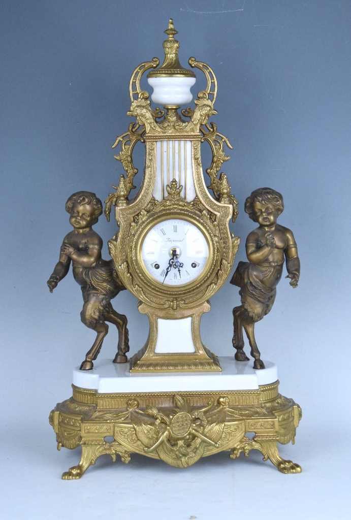 20th Century Louis XV Style Bronze Lyre Form Clock (1 of 10)