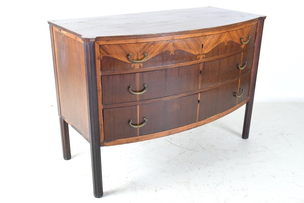 Three Drawer Bow Front Dresser (1 of 10)