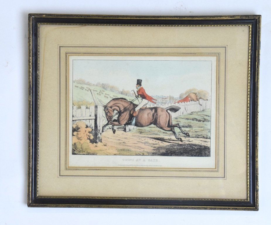Lithograph "Going at the Gate" (London, 1821) (1 of 9)