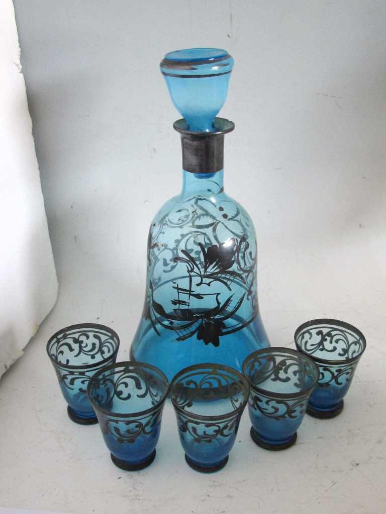 Silver Overlay Decanter Set (1 of 4)