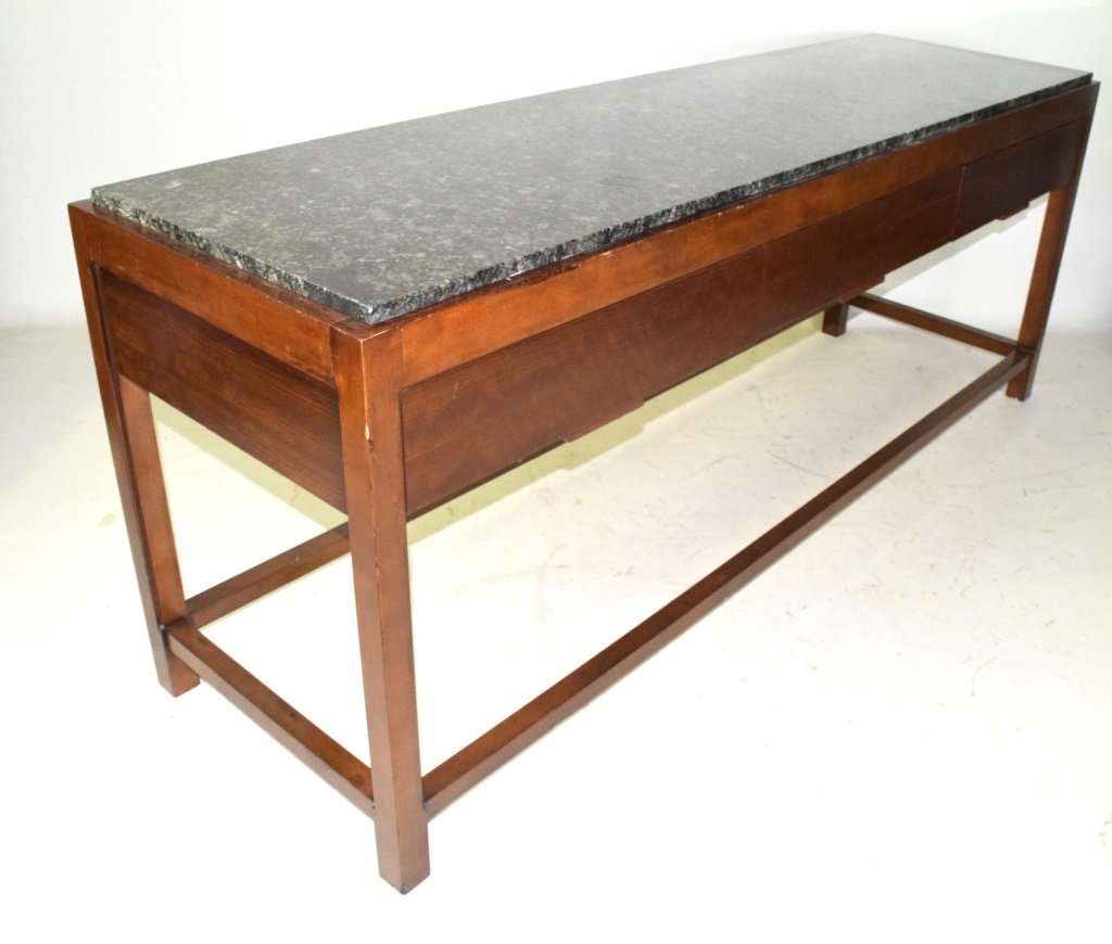 Granite Top Mahogany Console Table (1 of 4)