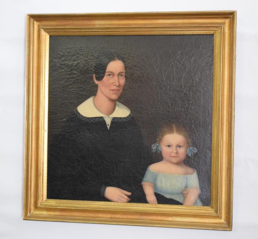 Antique American Realist Oil on Canvas Portrait (1 of 9)
