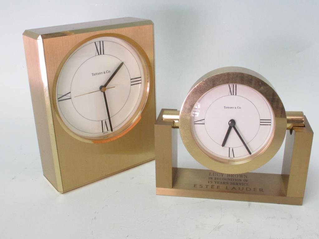 Two Tiffany & Co Bronze Desk Clocks (1 of 6)