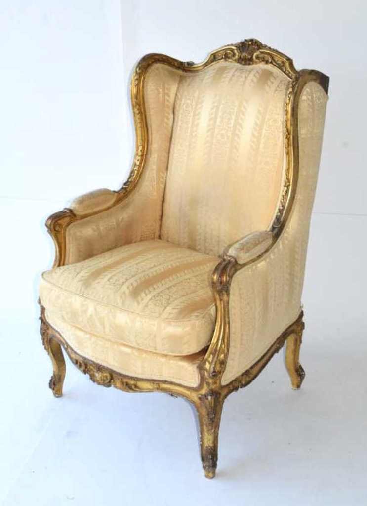 Louis XV Upholstered Wingback Chair (1 of 9)