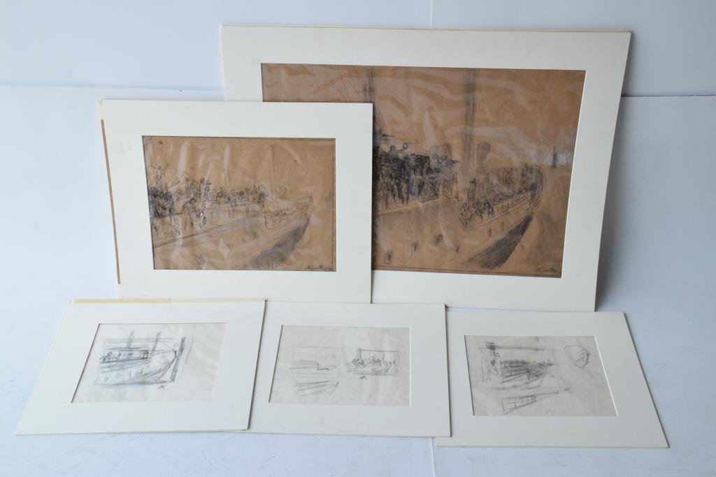 Mort Kunstler (American) 5 Signed Drawings (1 of 10)