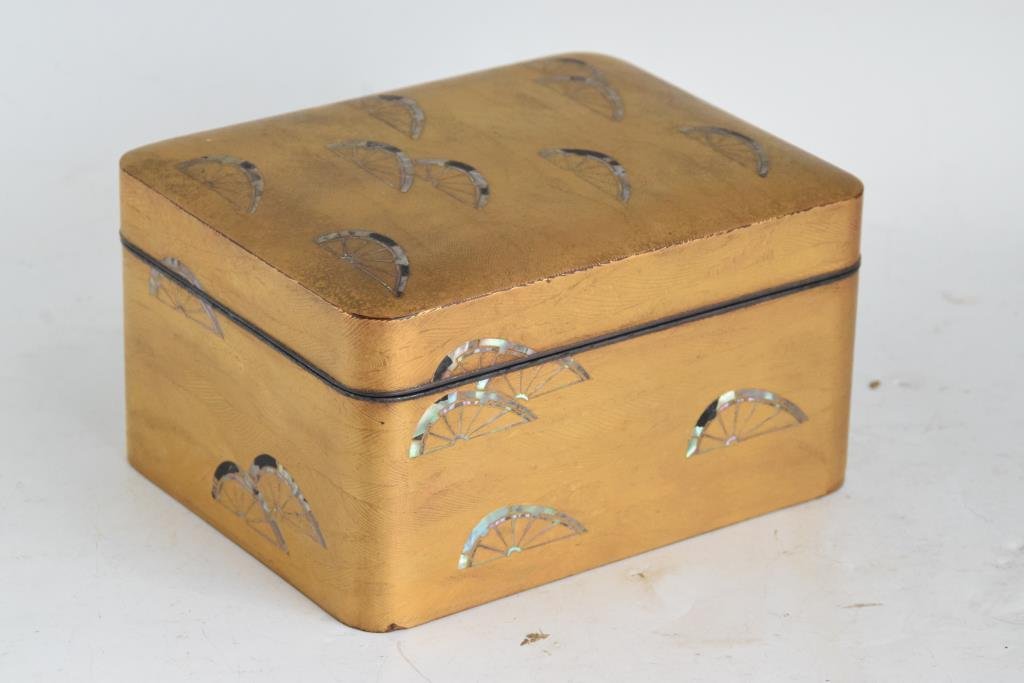 Japanese Gilt Lacquer Box With Mother of Pearl (1 of 5)