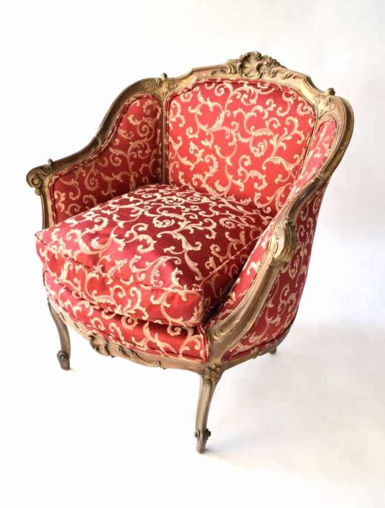 Tub Chair with Carved Wood Frame (1 of 8)