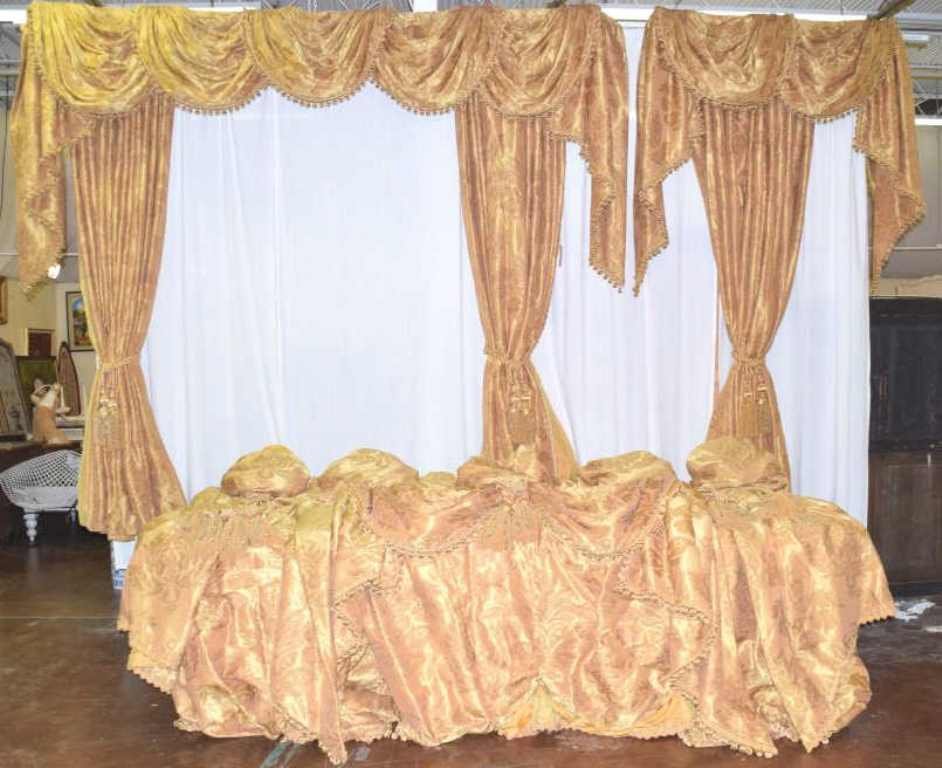 3 Sets Gold Brocaded and Tasseled Draperies (1 of 10)