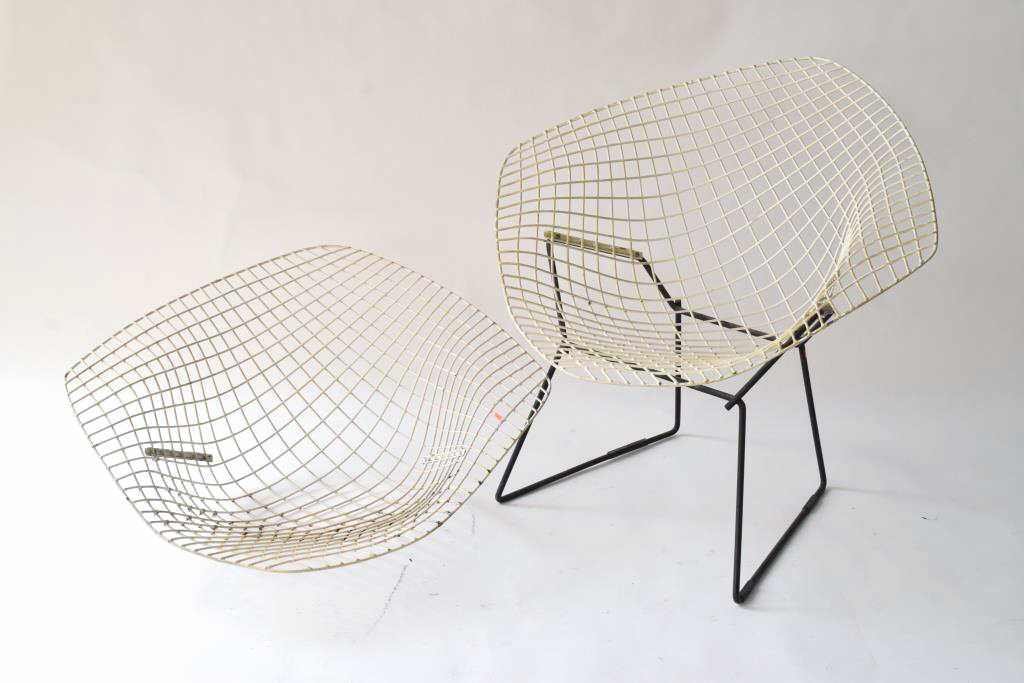 Bertoia Style Diamond Wire Frame Chair Plus Seat (1 of 8)