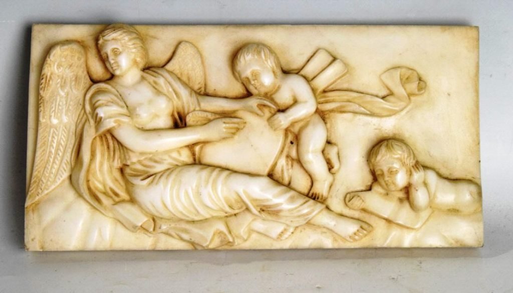 Relief Carved Alabaster Plaque (1 of 8)