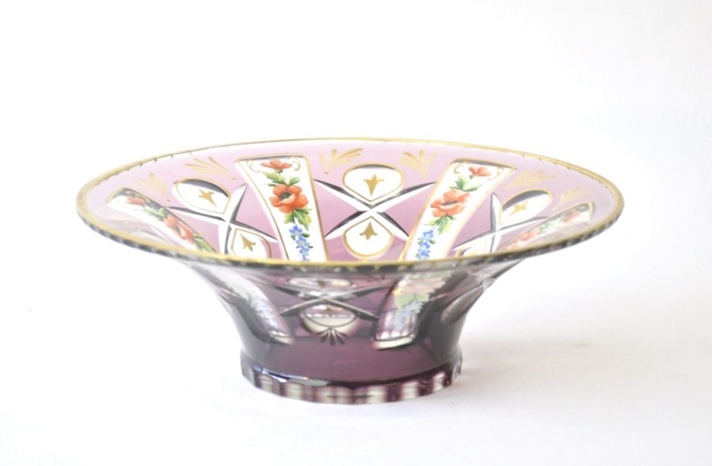 Enameled Gilt Bohemian Crystal Bowl (1 of 4)